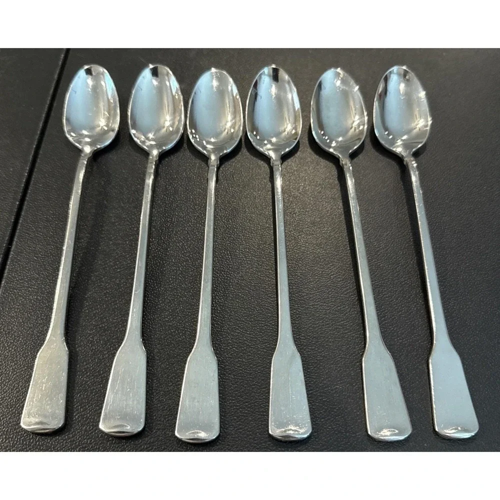 Oneida Cube Sandhurst Iced Tea Spoon Spoons Stainless Steel Flatware‎ Set Of 6